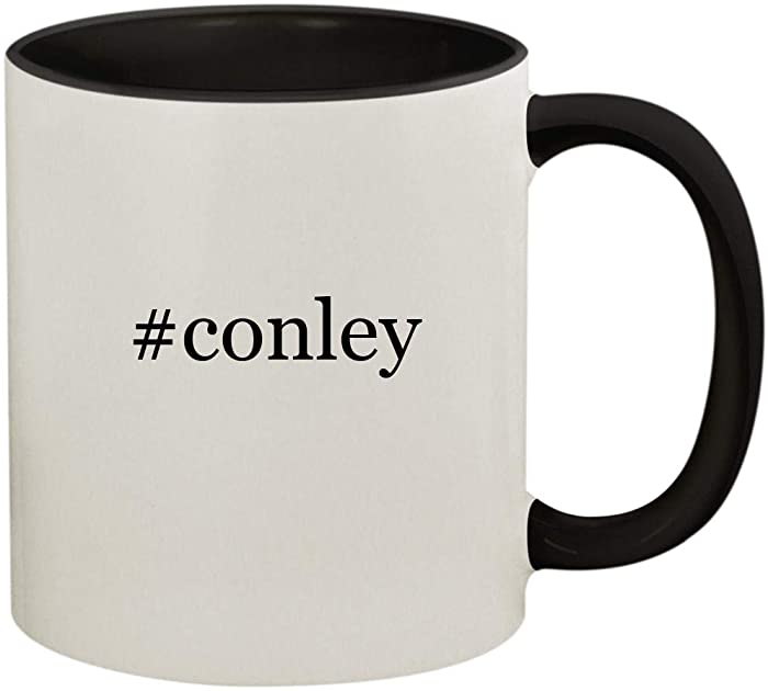 #conley - 11oz Ceramic Colored Handle and Inside Coffee Mug Cup, Black