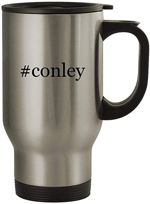 #conley - 14oz Stainless Steel Hashtag Travel Coffee Mug, Silver
