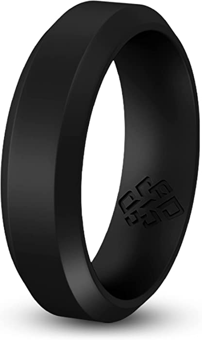 Knot Theory Silicone Wedding Ring Band for Men Women: Superior Non Bulky Rubber Rings - Premium Quality, Style, Comfort - Ideal Bands for Gym, Work, Hunting, Sports, and Travels