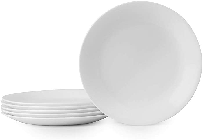 Corelle Winter Frost White Lunch Plates Set (8-1/2-Inch, 6-Piece, White)