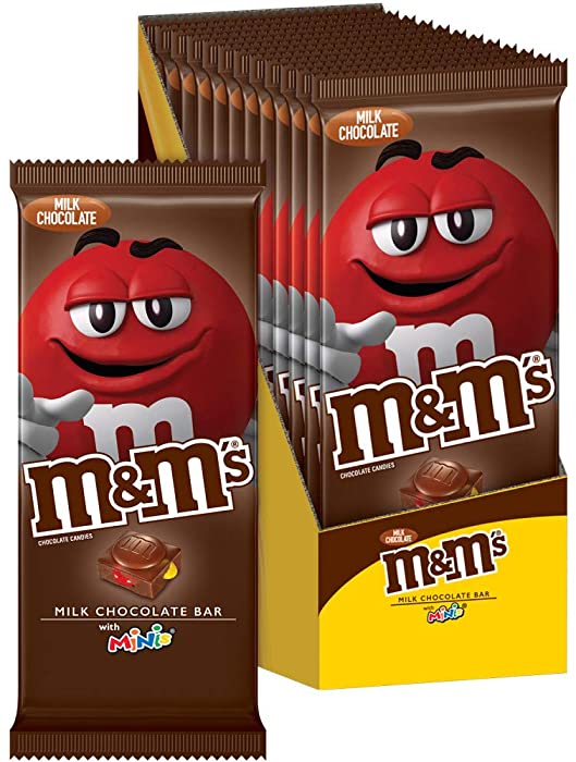 M&M'S MINIS Milk Chocolate Candy Bar, 4-Ounce Bar (Pack of 12)