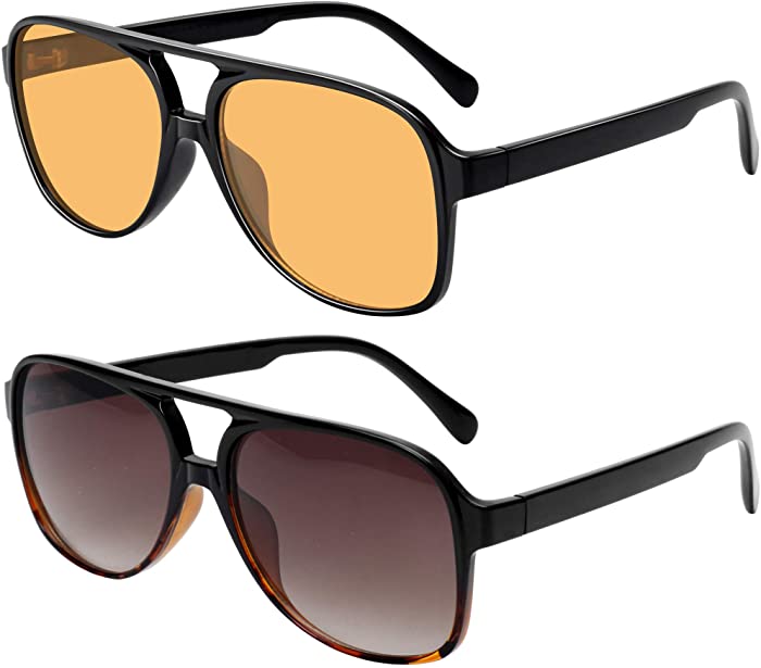 Vintage Aviator Sunglasses for Women Men 70s Classic Retro Large Sunglasses