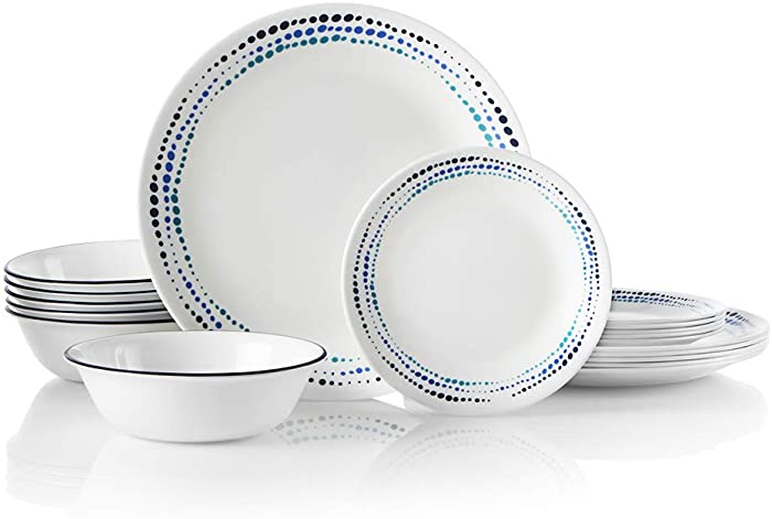 Corelle 18-Piece Service for 6, Chip Resistant, Ocean Blues Dinnerware Set