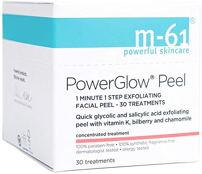 M-61 PowerGlow® Peel- 30 Treatments- 1-minute, 1-step exfoliating glow peel with glycolic, vitamin K & chamomile