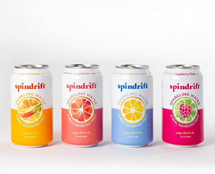 Spindrift Sparkling Water, 4 Flavor Variety Pack, Made with Real Squeezed Fruit, 12 Fl Oz Cans, Pack of 20 Seltzer Water Cans