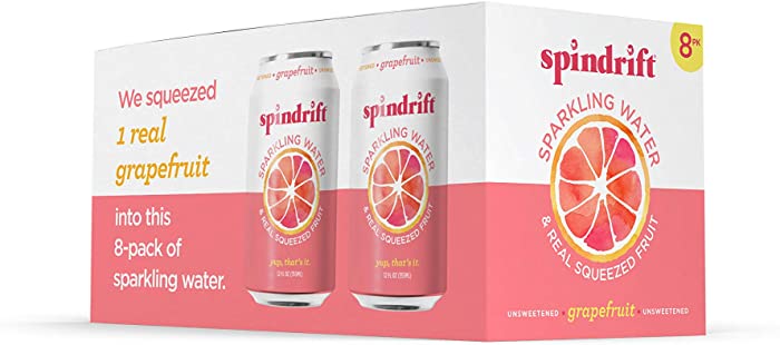 Spindrift Grapefruit Sparkling Water, 12 Fl. Oz. Cans (Pack of 8)