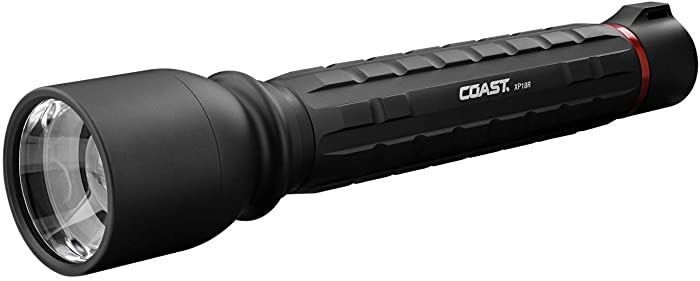 Coast XP18R 3650 Lumen USB-C Rechargeable-Dual Power LED Flashlight with Pure Beam Slide Focus and Top Grade Aluminum Build
