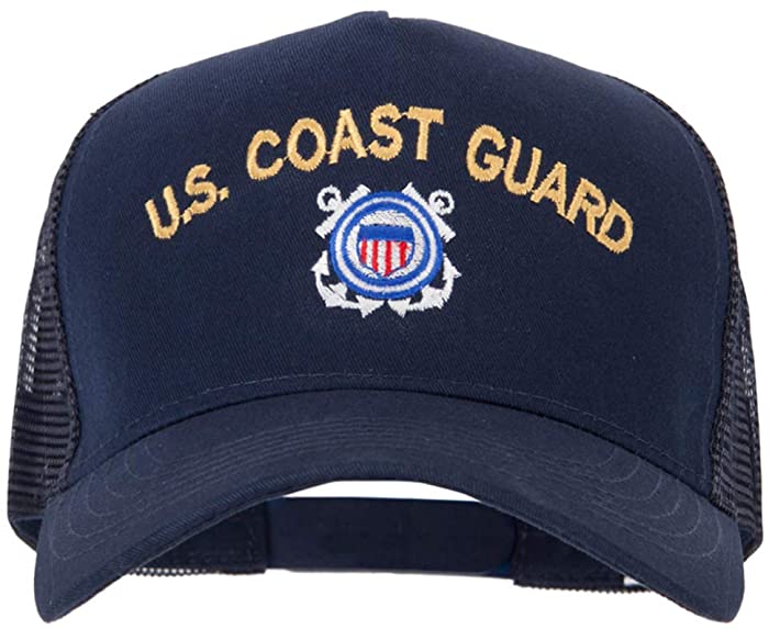 US Coast Guard Logo Embroidered New Big Size Trucker Mesh Cap
