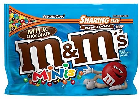 M&M New Flavor Chocolate Candy Sharing Size Pack (Milk Mini Chocolate)