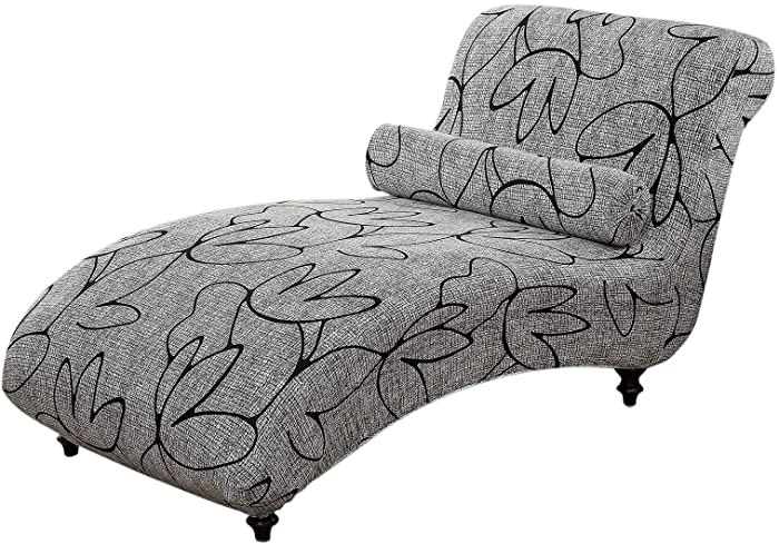 XIBAI Chaise Lounge Cover Armless Longue Slipcover Stretch Printed Recliner Sofa Covers for Living Room #6 One Size