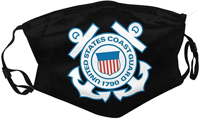 Reusable Face Mask Mark of The U.S. Coast Guard Face Mask Adult Double-Sided Printing Dust Mask Reusable Black