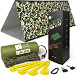 Bearhard Emergency Tent, 2 Person Tube Tent Survival Shelter with Paracord, Stakes Ultralight Survival Tent Emergency Shelter Use as Survival Gear Space Blanket for Camping, Hiking, Kayaking