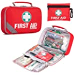 2-in-1 First Aid Kit (215 Piece) + Bonus 43 Piece Mini First Aid Kit -Includes Eyewash, Ice(Cold) Pack, Moleskin Pad and Emergency Blanket for Travel, Home, Office, Car, Workplace