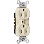 Legrand - Pass &amp; Seymour TR5262LACC12 Receptacle Duplex Tamper Resistant Back and Side Wire 15-Amp/125-volt Light, Almond